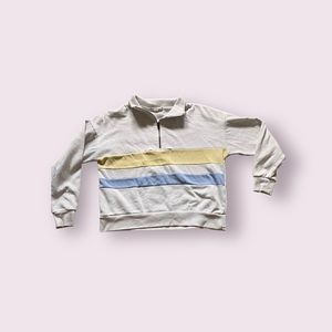 Quarter zip cropped long sleeve jacket